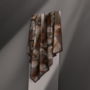Paisley Brown Silk Scarf
