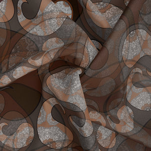 Paisley Brown Silk Scarf