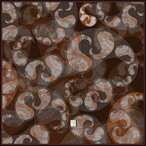 Paisley Brown Silk Scarf